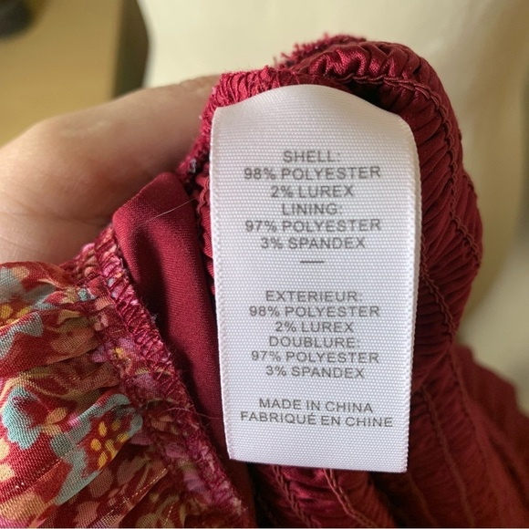 LIKELY Mitzie Ruffle Tiered Midi Dress Size 10 | Red Floral Off Shoulder Smocked - Picture 10 of 12